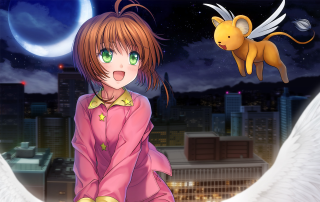 Redhair girl greeneyes yellowcat cityskyline - green eye free wallpaper