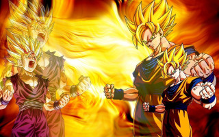 Dragon ball fight flames smoke - epic scene free wallpaper