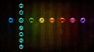 Colorful buttons symbols dark background - a set free wallpaper