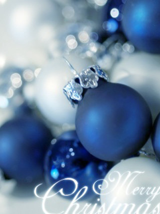 Blue white ornaments table merry - a table free wallpaper for mobile