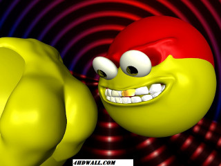 Cartoon smile spiral background raytraced - 3 d free wallpaper