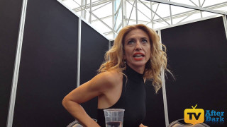 Woman black dress black wall - panoramic free wallpaper