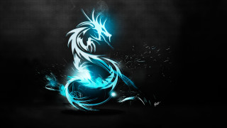 Blue black dragon light effect - dragon free wallpaper for desktop