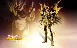 Woman gold outfit sword wings - her back free wallpaper