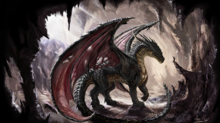 Dragon red tail cave mountain - a red tail free wallpaper