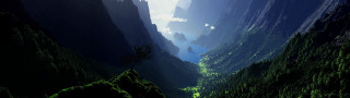 Mountain valley river forest nature - a mountain valley free wallpaper