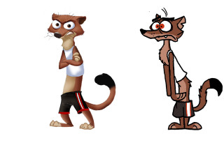 Cartoon cat fox standing side - loony toon free wallpaper