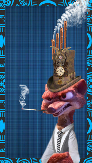 Cartoon character clock hat cigarette - a clock free wallpaper for mobile