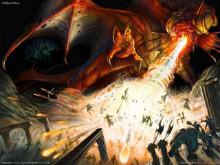 Dragon attack fire breathing creature - the gathering artwork free wallpaper