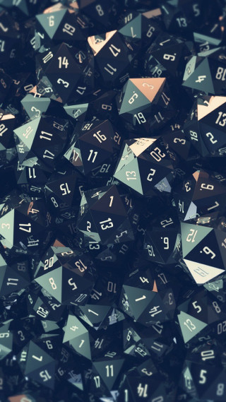 Black silver dice numbers pile - generative free wallpaper