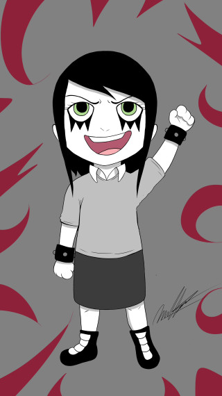 Gothic yandere clarice greeneyes blackhair - green eye free wallpaper for mobile