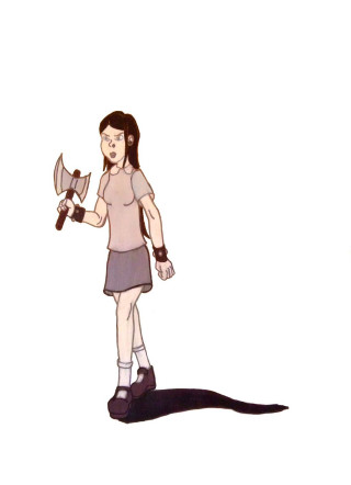 Girl holding giant axe small - a girl holding free wallpaper for mobile