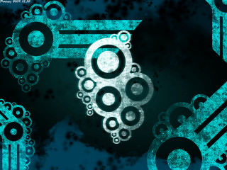 Blue black background circles pattern - an abstract painting free wallpaper