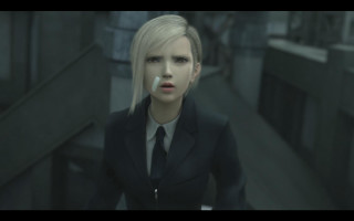 Woman suit tie hallway cigarette - chizuko yoshida free wallpaper