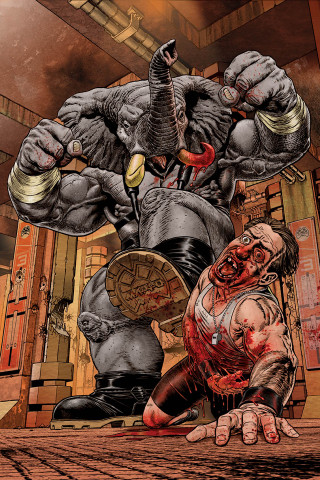 Giant monster attacking man room - benjamin marra free wallpaper for mobile