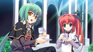 Anime characters bench drinks phones - a bench holding free wallpaper