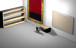 Computer desk painting wall bookshelf - a computer desk free wallpaper