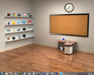 Room desk clock corkboard minimalism - the wall behind free wallpaper