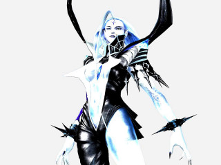 Woman black white sword demon - outfit free wallpaper