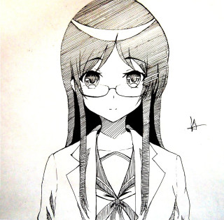 Girl glasses bow tie head - academic art free wallpaper for tablet