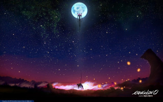 Man hill full moon sky - aya goda free wallpaper