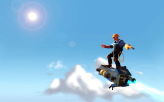 Man riding jet cloud sky 3 - a jet free wallpaper