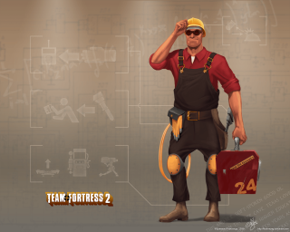 Man work uniform holding toolbox - game art free wallpaper