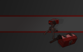 Red suitcase red robot concept - robot free wallpaper