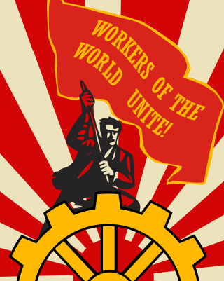 Man gun flag banner workers - socialist free wallpaper for mobile