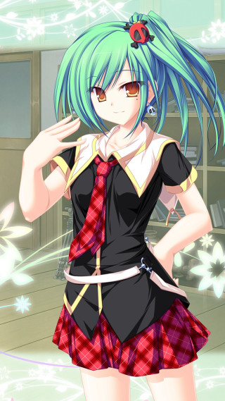 Blue hair girl school uniform - maya free wallpaper for mobile