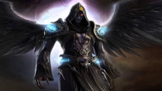Angel wings hood sword glow - holding free wallpaper