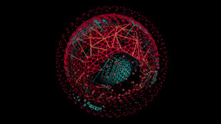 Sphere lines dots black background - line and dots free wallpaper