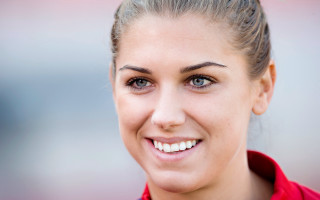 Woman red shirt white smile - florence engelbach free wallpaper for desktop