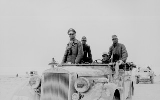 Men truck desert dog group - dieselpunk free wallpaper