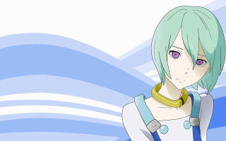 Anime green hair blue eyes - green hair free wallpaper