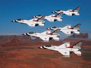 Fighter jets desert mountain sky - bird free wallpaper