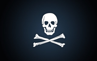 Skull crossbones dark background shadow 2 - symbol free wallpaper