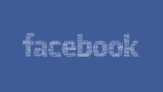 Blue background think white letters - out free wallpaper