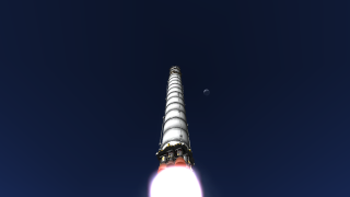 Rocket flying bright light moon - frostbite 3 engine free wallpaper