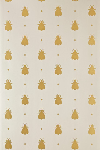 Yellow flowers wall pattern white - print free wallpaper