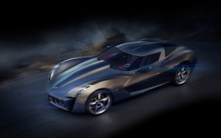 Silver black sports car night - fog free wallpaper