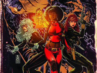 Women guns lantern poster group - a poster of a group free wallpaper