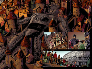 Giant robot city comic book - a comic book page free wallpaper