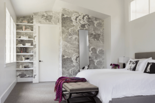 Bed chair mirror shelf marble - concrete art free wallpaper