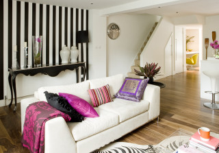 Living room white couch zebra - modern european ink painting free wallpaper