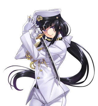 Female admiral katana uniform purple - background free wallpaper for tablet