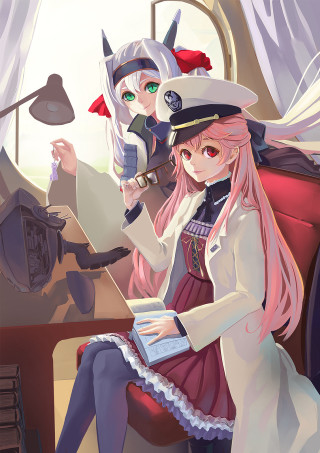 Anime characters sitting chair room - a chair in a room free wallpaper