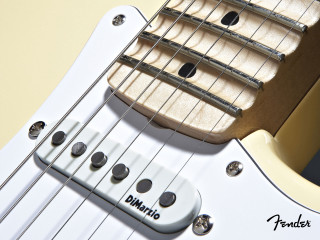 White electric guitar white neck - button free wallpaper