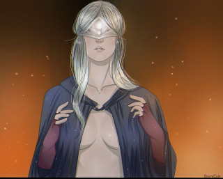 Woman long hair cape dark - charlie bowater free wallpaper