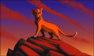 Cartoon cat rock formation night - a cartoon cat free wallpaper